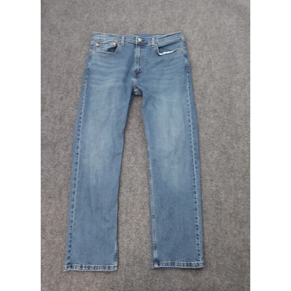 LEVIS 505 jeans Mens 36x32 Blue Regular Straight Leg Denim Cotton Stretch